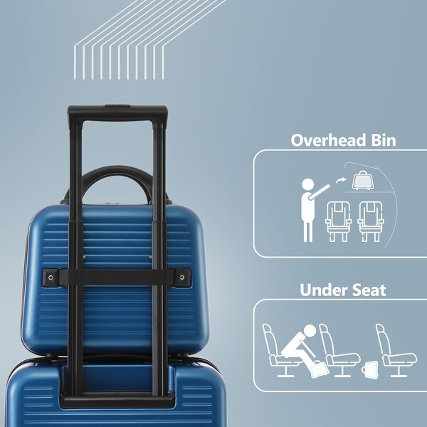 Travel Carry On Suitcases Peacock Blue 20 Inch Front Open Hard