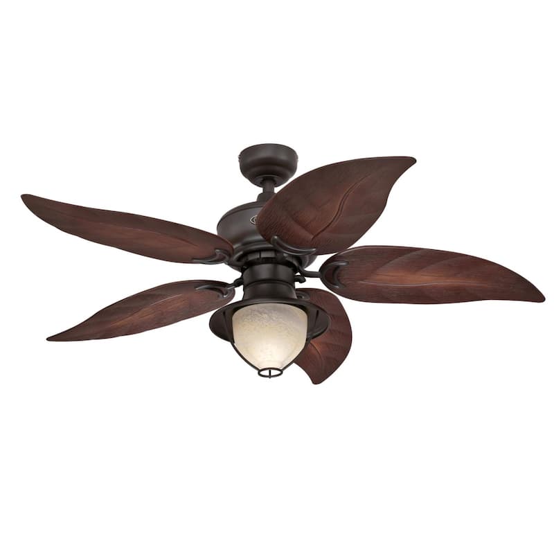 Westinghouse Lighting Oasis 48-Inch Indoor/Outdoor 5-Blade Ceiling Fan with LED Light Fixture and Yellow Alabaster Glass