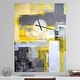 preview thumbnail 3 of 10, Designart 'Grey and Yellow Blur Abstract' Oversized Modern Wall CLock 30 in. wide x 40 in. high