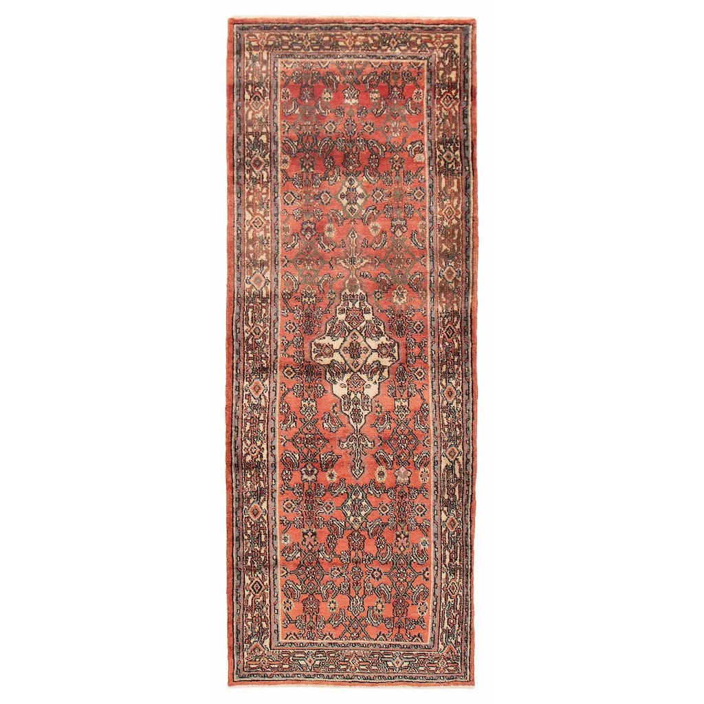 ECARPETGALLERY Hand-knotted Andelz Light Red Wool Rug - 3'7 x 10'0