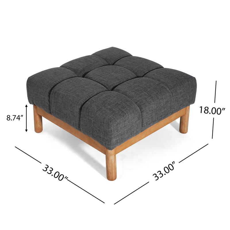 Christopher Knight Home - Biscuit Modern Upholstered Tufted Ottoman with Deep Cushion Design