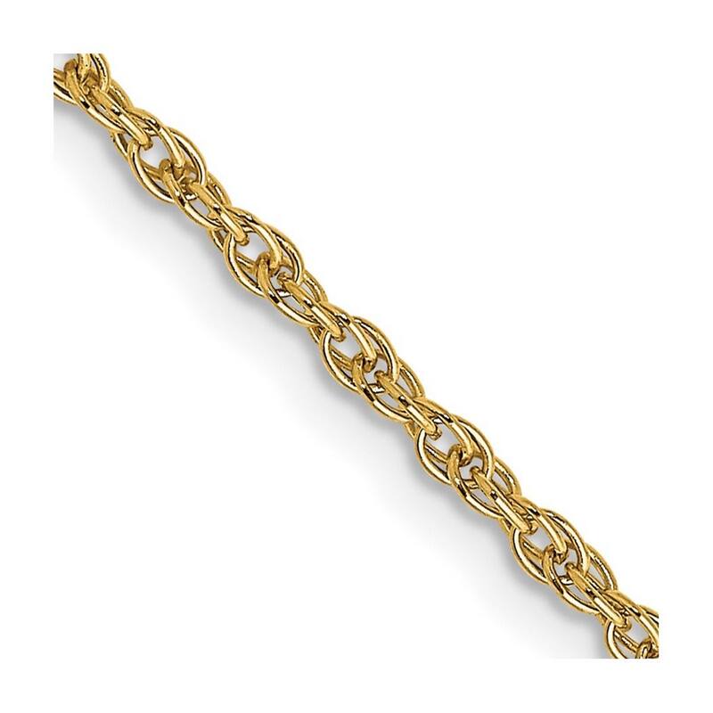 Curata 14k Yellow Gold 1.25mm Carded Cable Rope Chain Necklace (Spring) Options: 16 18 20