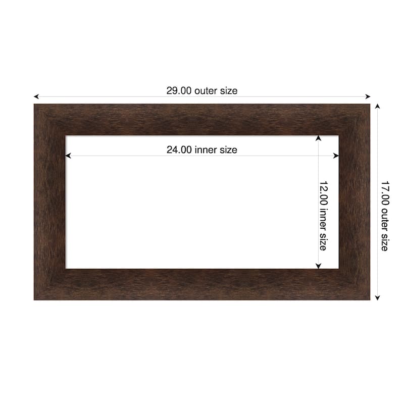Amanti Art Warm Walnut Framed Dry Erase Magnetic Board - 29 x 17 in
