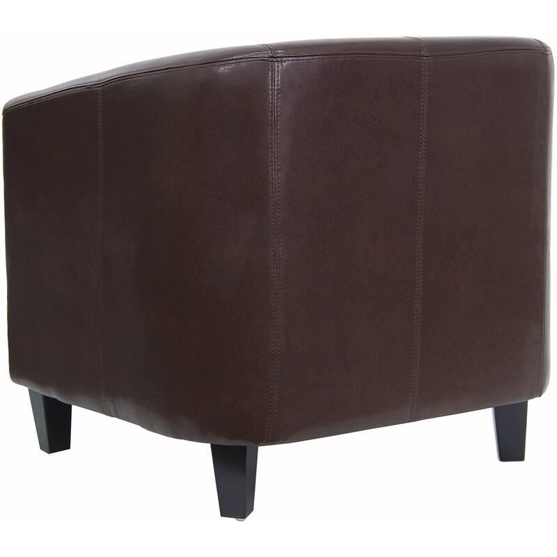 LeatherSoft Lounge Chair with Sloping Arms