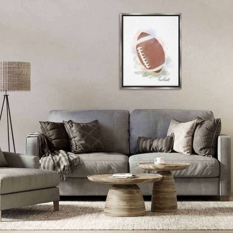 Stupell Soft Pastel Football Framed Floater Canvas Wall Art Design By Matthew Piotrowicz