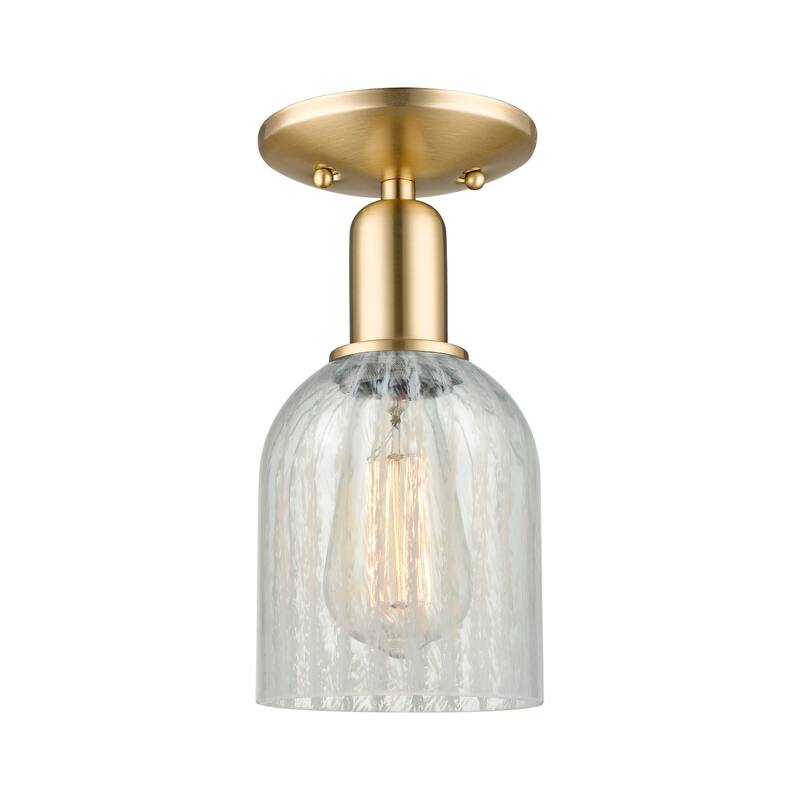 Innovations Lighting Endless Possibilities Arcadia - Caledonia - 1 Light 5" Semi-Flush Mount with Mouchette Shade - Mouchette/Champagne Bronze