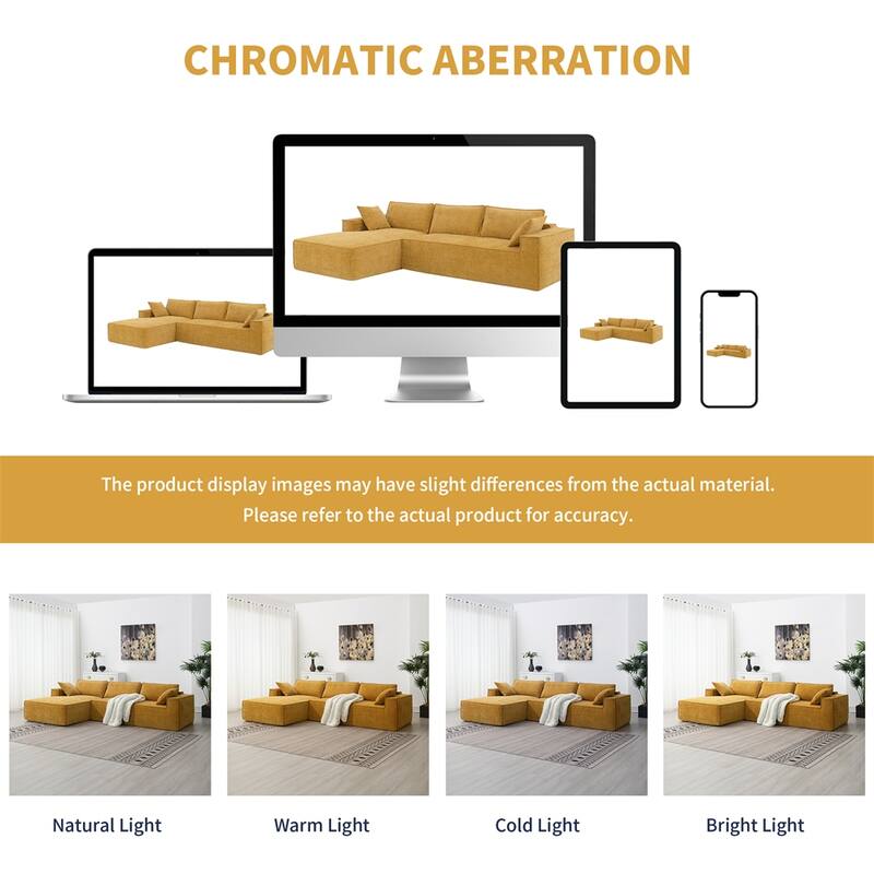 Minimalist Style Modular Sectional Sofa,L-Shaped Compressed Sofa