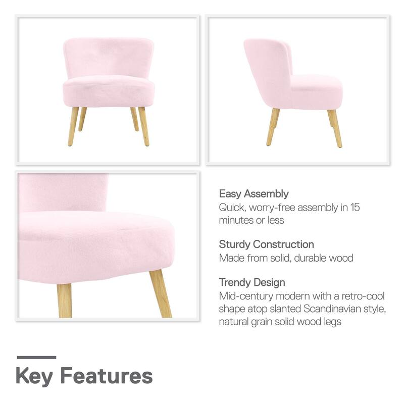 Avenue Greene Eden Boucle Kids Accent Chair with Natural Legs
