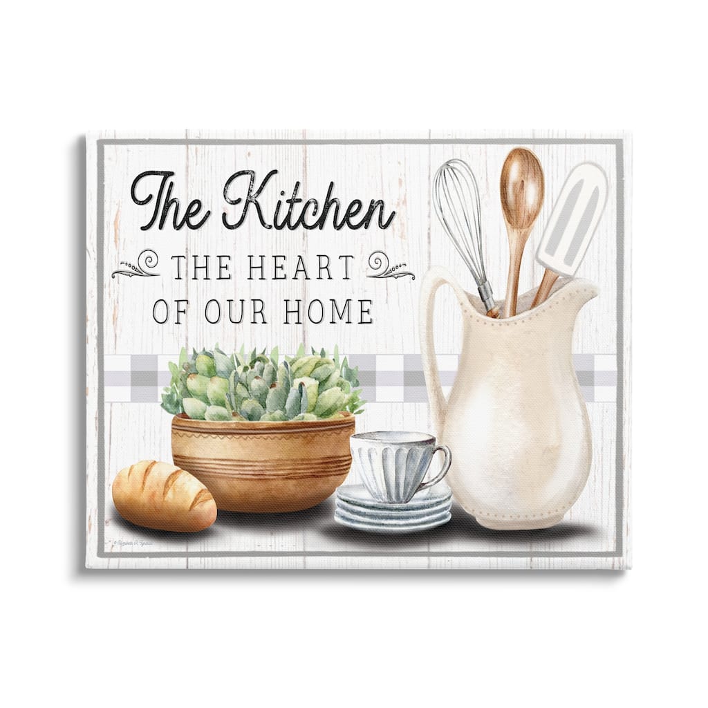 Stupell Kitchen Heart of Home Canvas Wall Art Design by Elizabeth Tyndall