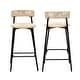 preview thumbnail 29 of 28, Hand Woven Bar Stools with Back Set of 2 Paper Rope Round Barstools with Footrest for Kitchen Island & Dining Rooms