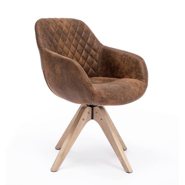 Swivel Armchair Fabric Accent Chair Dining Chair With Oak Wood Legs On Sale Overstock 30618310