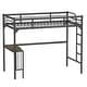 preview thumbnail 6 of 8, Black Twin Size Metal Loft Bed with Desk, Ladder, and Guardrails