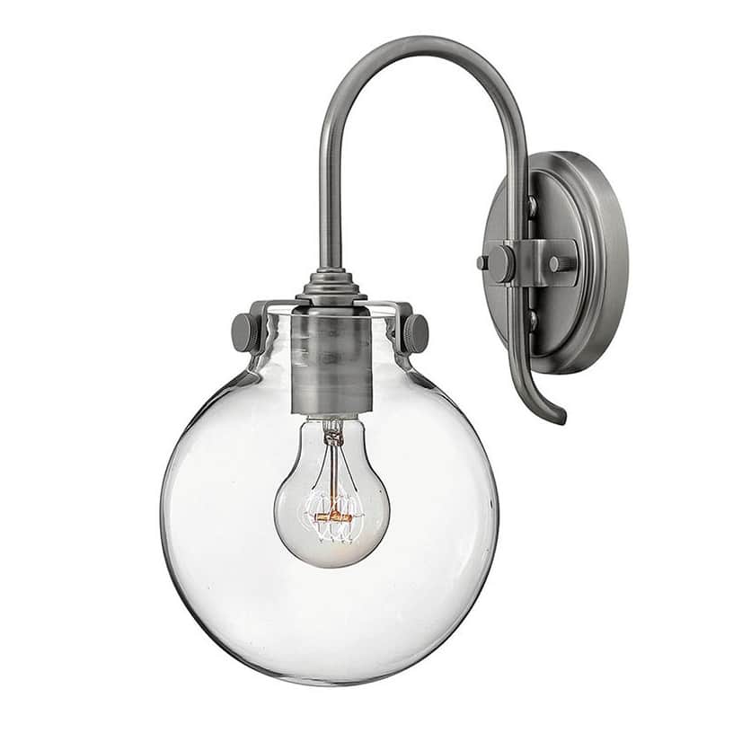 Hinkley Lighting 1 Light Indoor Wall Sconce with Clear Globe Shade