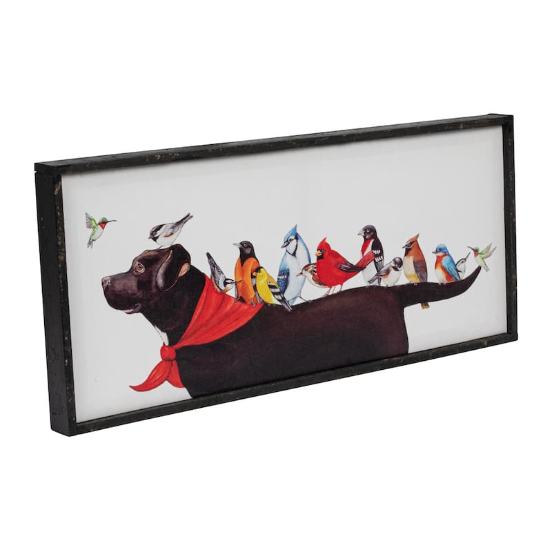 Birds & Dog Framed Wall Décor - 25" x 11"