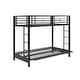 preview thumbnail 11 of 12, Walker Edison Tussock Black Steel Bunk Bed and Futon