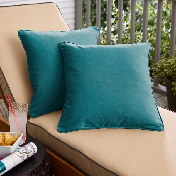 Sunbrella Spectrum Peacock Corded Indoor Outdoor Pillow Set Set of 2 On Sale Bed Bath Beyond 27703529