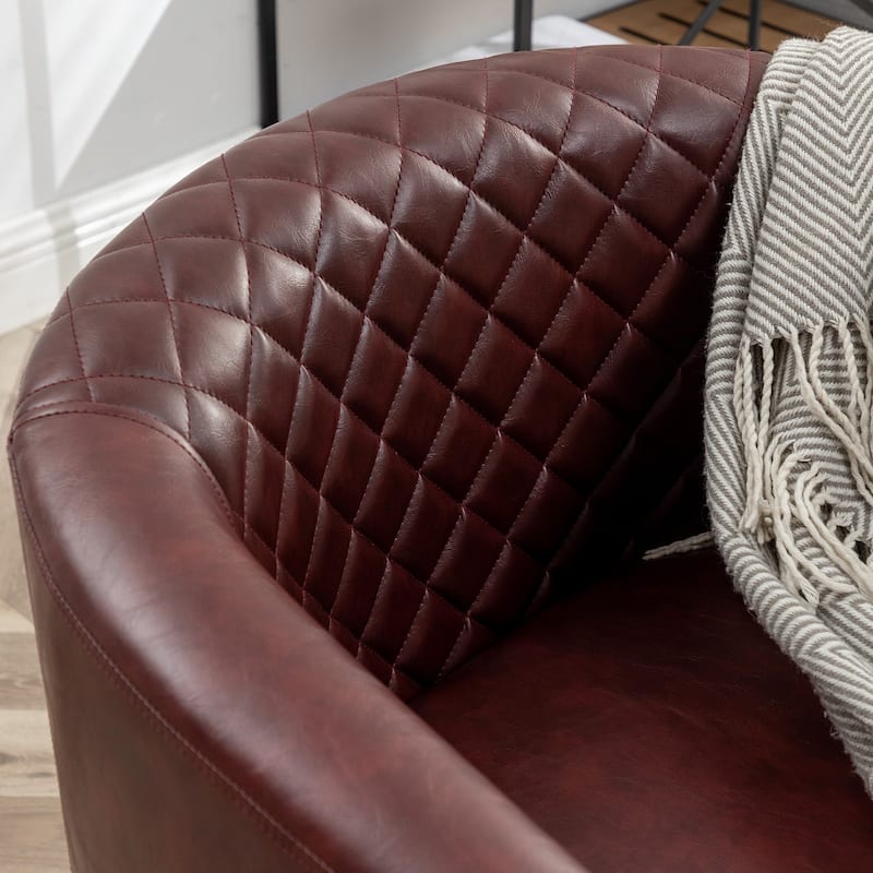 KINWELL 29" PU Faux Leather Club Armchair with Nailheads, Set of 2