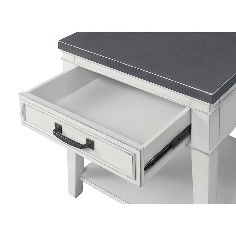 Del Mar 24" White and Grey 1-Drawer End Table