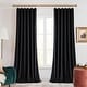 preview thumbnail 36 of 95, Deconovo Velvet Room Darkening Curtain Panel, Thermal Insulated 52x108-2PC - Black