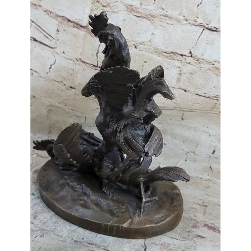 Two Roosters Bronze Figurine Art Deco Vienna Sculpture Farm Animal Art Deco