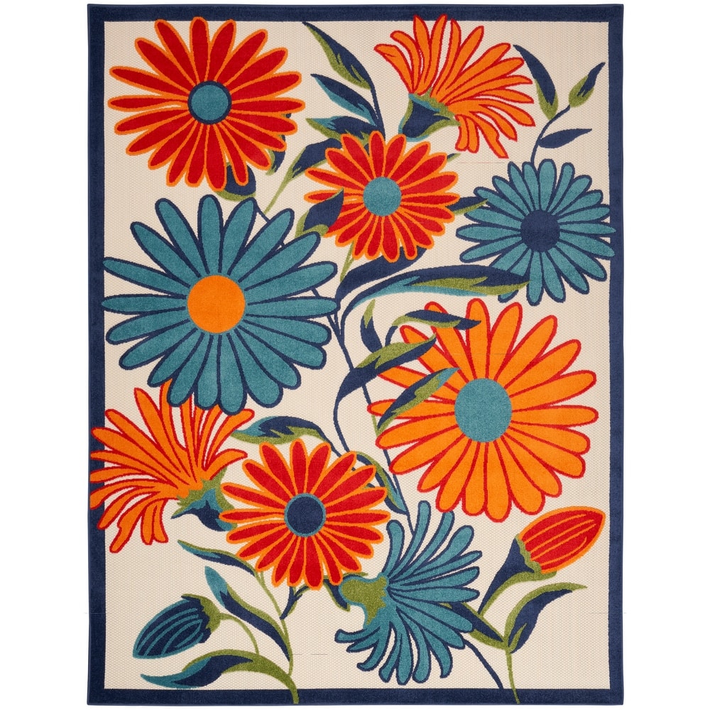 Nourison Alice Indoor/Outdoor Floral Area Rug.