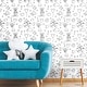 preview thumbnail 2 of 5, Black & White Disney Mickey Mouse Line Art Peel and Stick Wallpaper by RoomMates