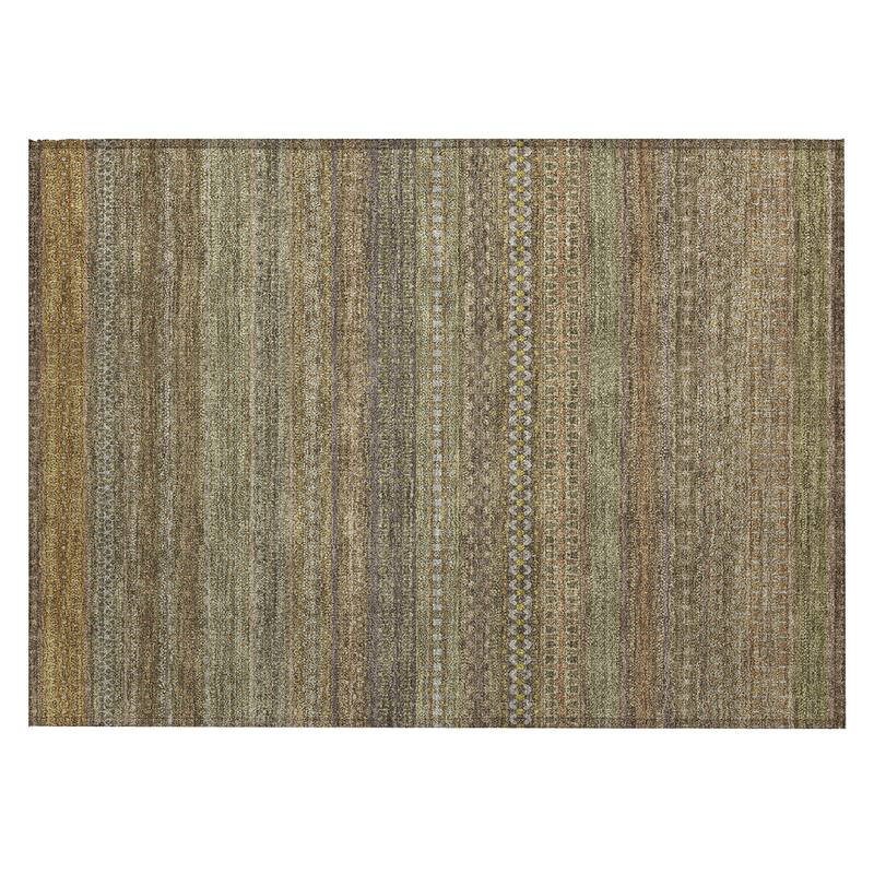 Pafi Stripe Weather Resistant Blended Style Outdoor Rug