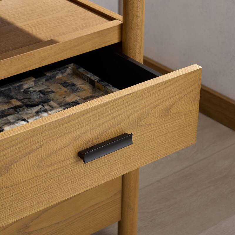 SAFAVIEH Couture Jaylessa 4-Drawer Wood Desk - Natural/Black