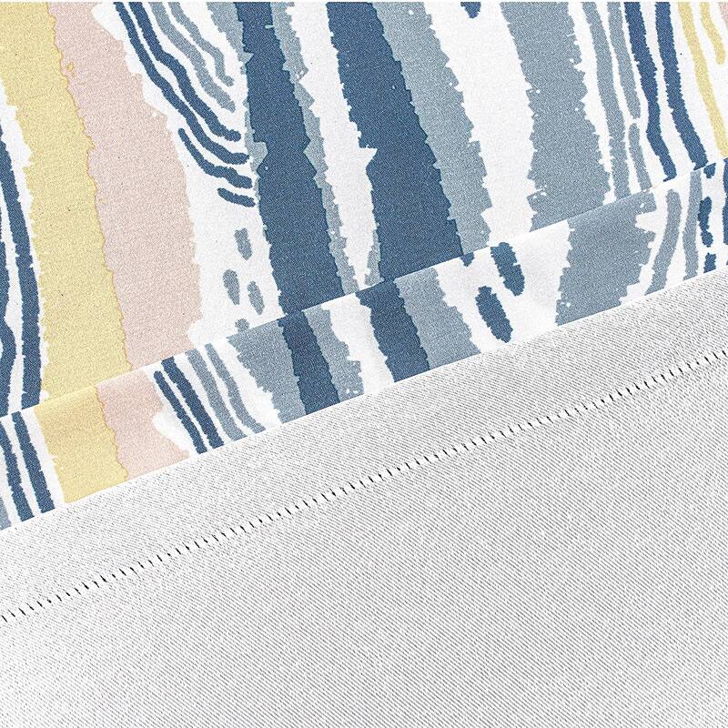 Porch & Den Nova Ink Blue Brush Stroke Pattern Blackout Valance