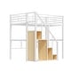 preview thumbnail 12 of 10, Twin Loft Bed with Metal Frame Storage Stairs and Built In Wardrobe Space Saving Elevated Bed