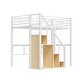 preview thumbnail 12 of 22, Twin Metal Loft Bed with Staircase & Wardrobe