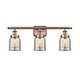 preview thumbnail 18 of 79, Innovations Lighting Ballston Urban Bell - 3 Light 26" Bath Vanity Light Silver Plated Mercury/Antique Copper Finish