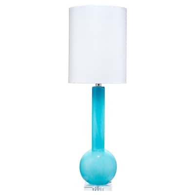 Jamie Young Studio Glass Table Lamp With Tall Thin Drum Shade