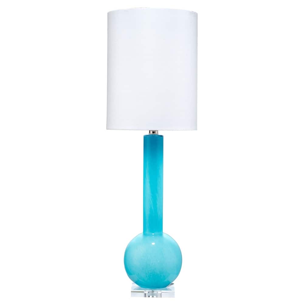 Jamie Young Studio Glass Table Lamp With Tall Thin Drum Shade