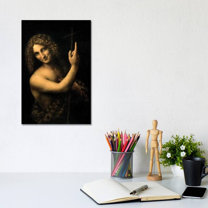 iCanvas "St. John the Baptist, 1513-16 " by Leonardo da Vinci Canvas Print - 12x8x0.75