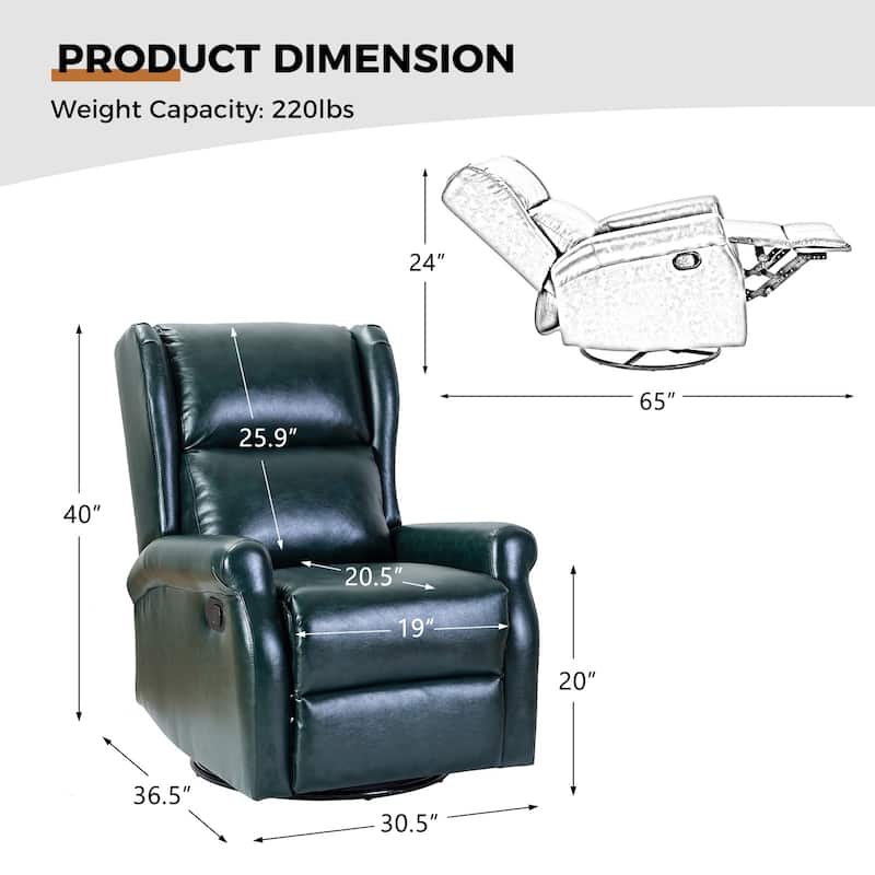Baksoho Contemporary Faux Leather Swivel Nursery Chair with Metal Base by HULALA HOME