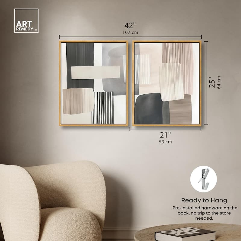 Floating Shapes II Canvas Set of 2 by Art Remedy