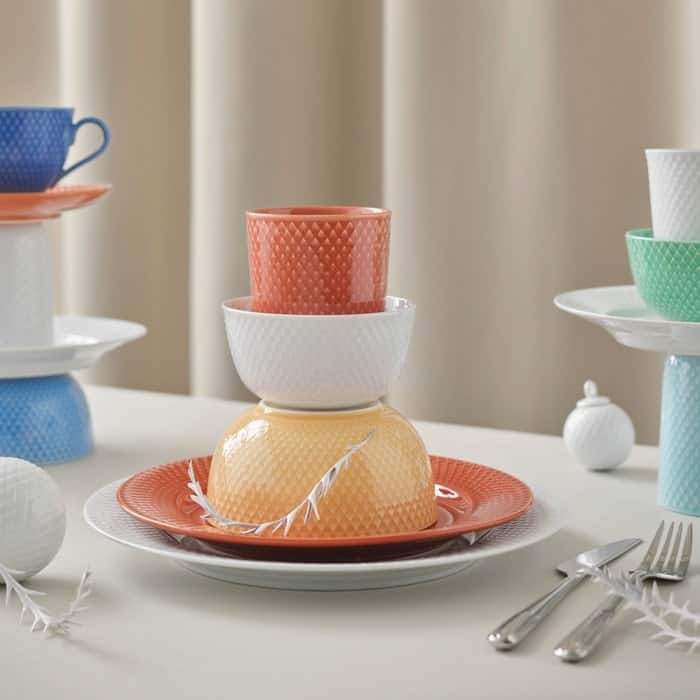 Lyngby Porcelæn Rhombe Color Bowl, Ø: 4.3"