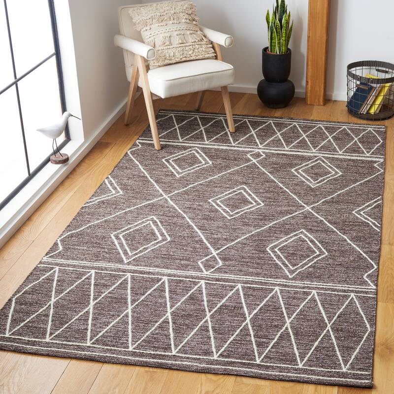 SAFAVIEH Handmade Kilim Senem Cotton Rug - 8' x 10' - Brown/Ivory