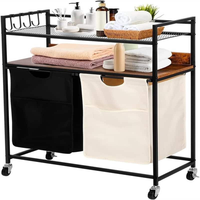 Laundry Hamper with Wheels - 29.53"L x 12.99"W x 36.81"H