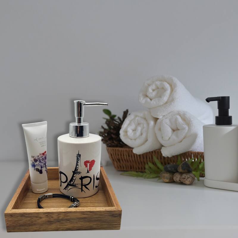 Acacia Wood Bathroom Accessory Set Collection