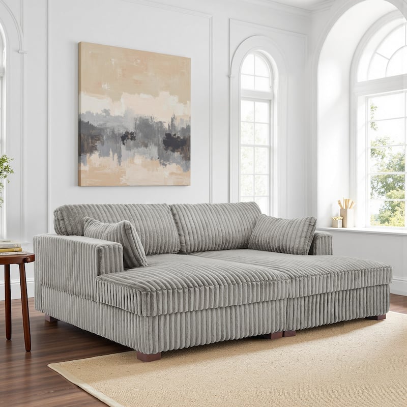 UIXE Modern Oversized Modular Sectional Sofa Couch - 83" W x 64.9" D x 34.5"H - Light Grey