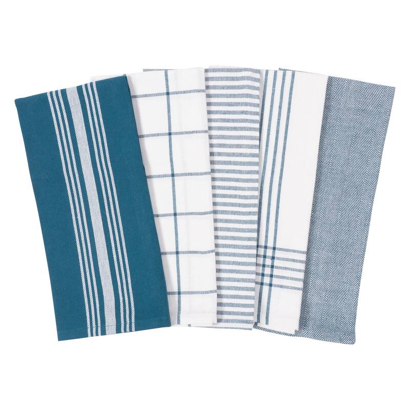 Soho Poly Cotton Kitchen Towels, Set of 10 - Teal