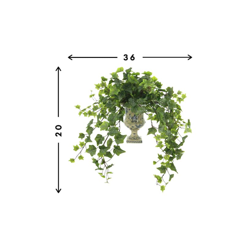 Ivy Arrangement in a Decorative Ceramic Vase - Green