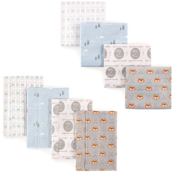 slide 1 of 1, Luvable Friends Infant Boy Cotton Flannel Burp Cloths and Receiving Blankets, 8-Piece, Wild Free, One Size One Size - Wild Free