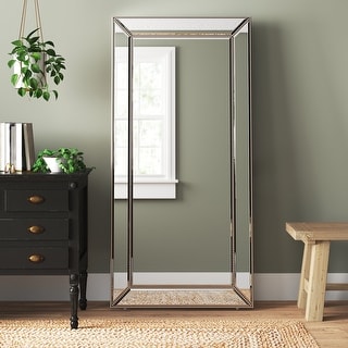 Allan Andrews Wood Framed Full Length Titus Floor Mirror - Silver - 70" H x 30" W