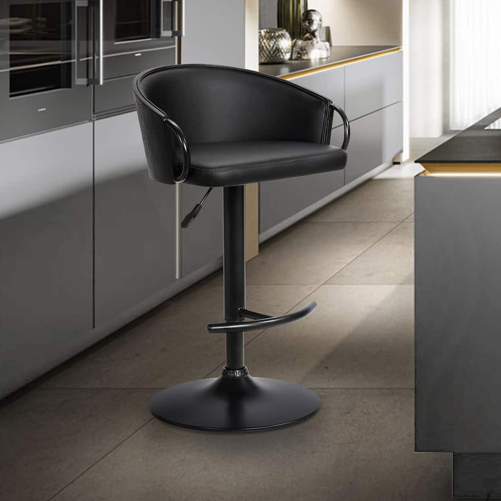 Montego Upholstered Adjustable Height Swivel Bar Stool