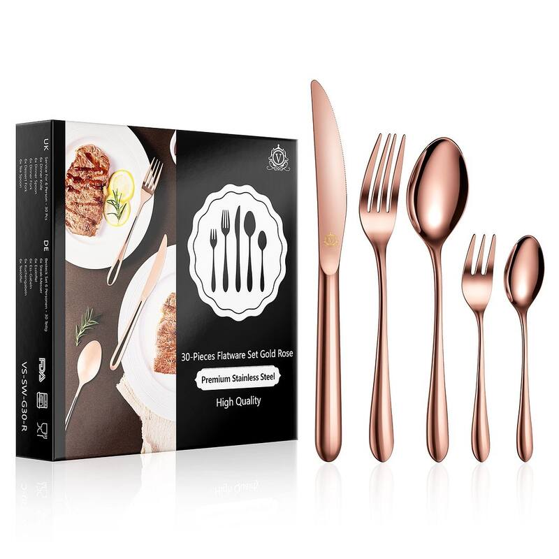 vancasso 18/10 Stainless Steel Silverware Set, Flatware Service for 6 or 12