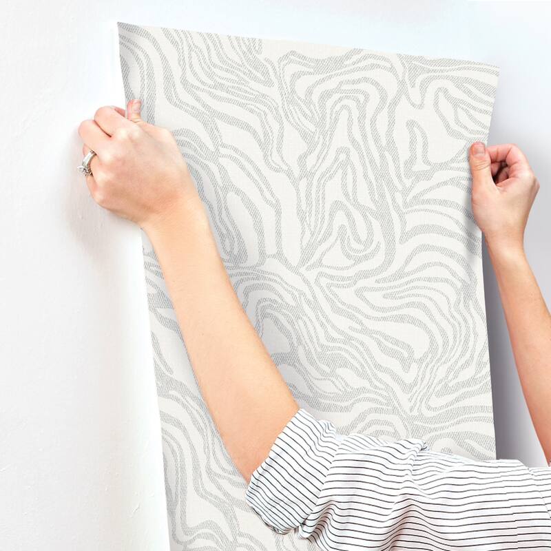A-Street Prints Massar Silver Modern Marbled Wallpaper