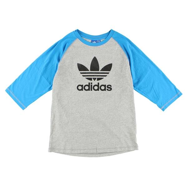 Shop Adidas Mens Men S Adidas Originals Baseball Raglan T Shirt Bright Blue Bright Blue Grey Black Xxl Overstock 22719533